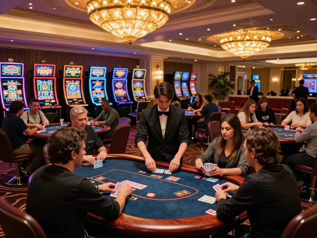 Players enjoying an exciting go 88 gaming experience at a lively casino table.