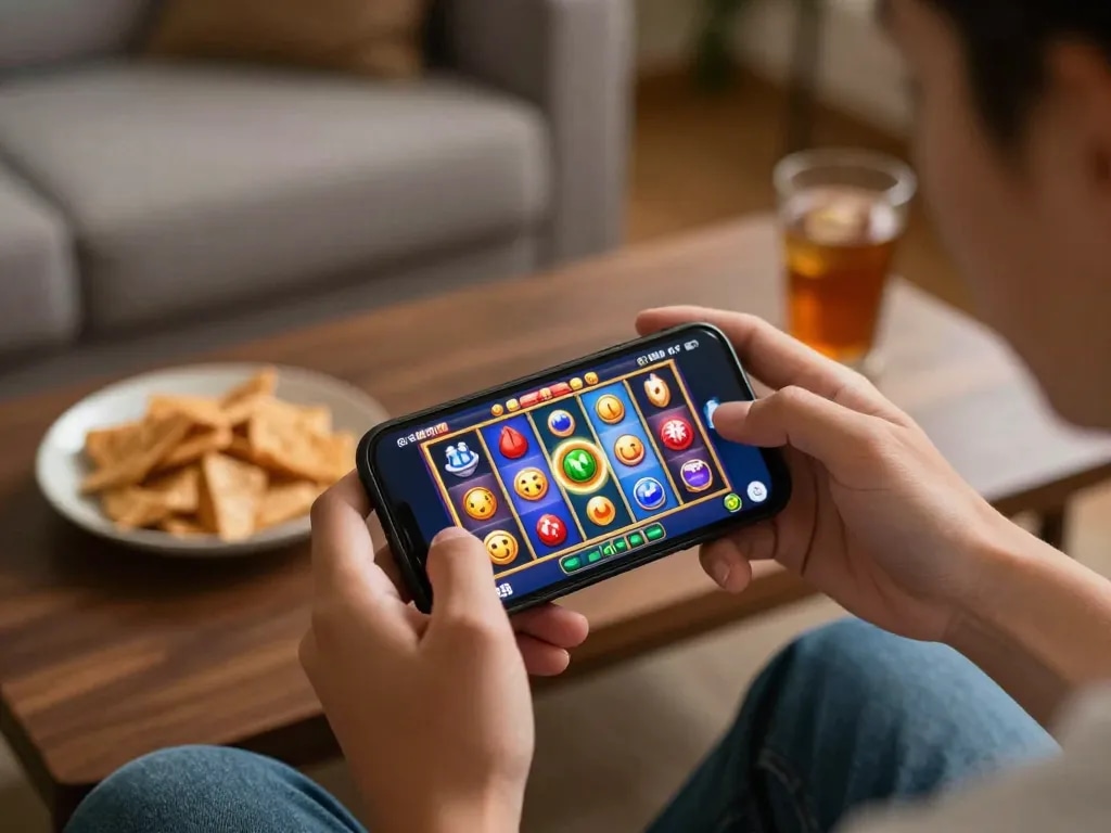 Players enjoying the go 88 mobile app for exciting slot games in a cozy setting, enjoying gambling responsibly.