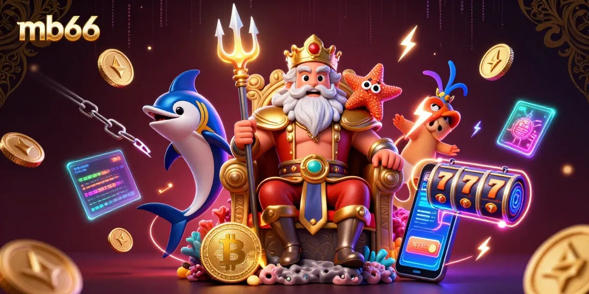 Engage in thrilling gaming action at mb66, showcasing vibrant casino elements intertwined with crypto.