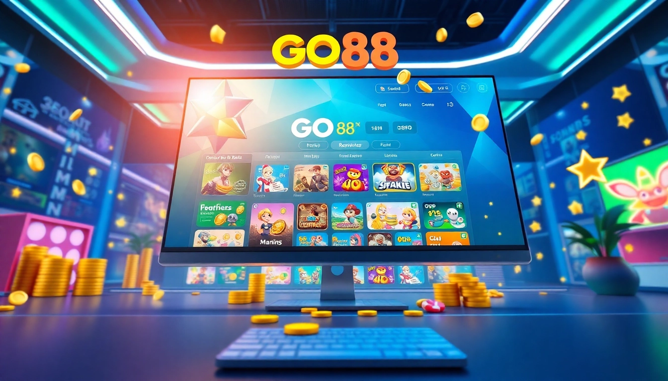 GO88 online gaming platform with vibrant interface showcasing rewards and excitement