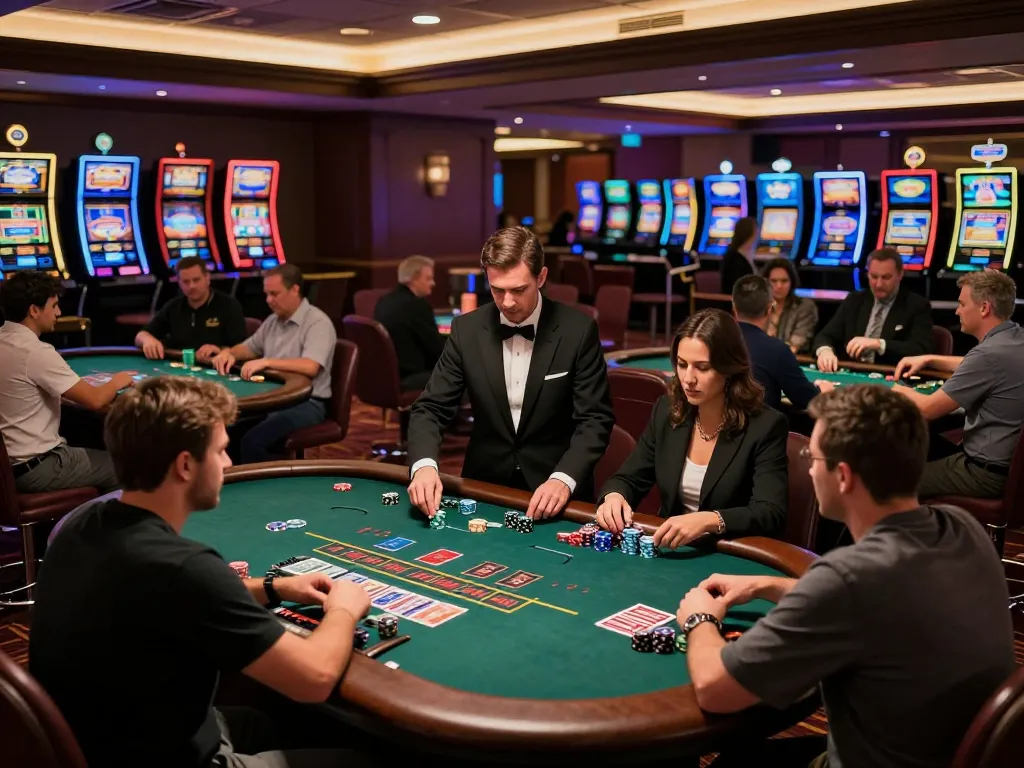 Bet88 players engaged in strategic blackjack gameplay at a sophisticated casino