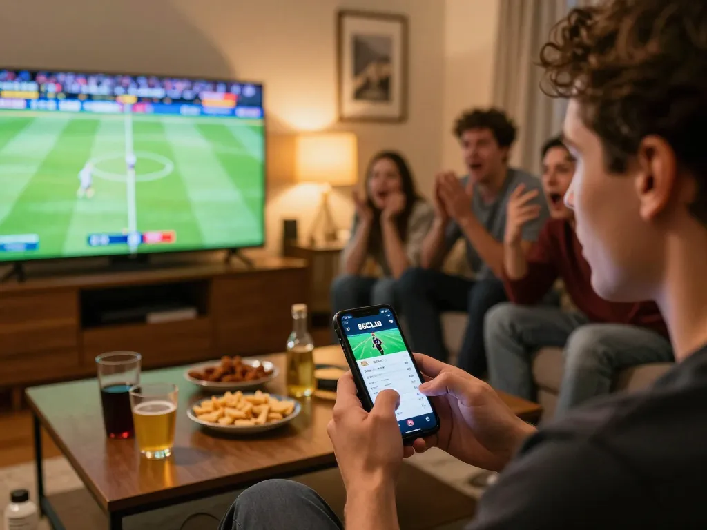 Experience the thrill of sports betting with 88CLUB on a smartphone during an exciting game night