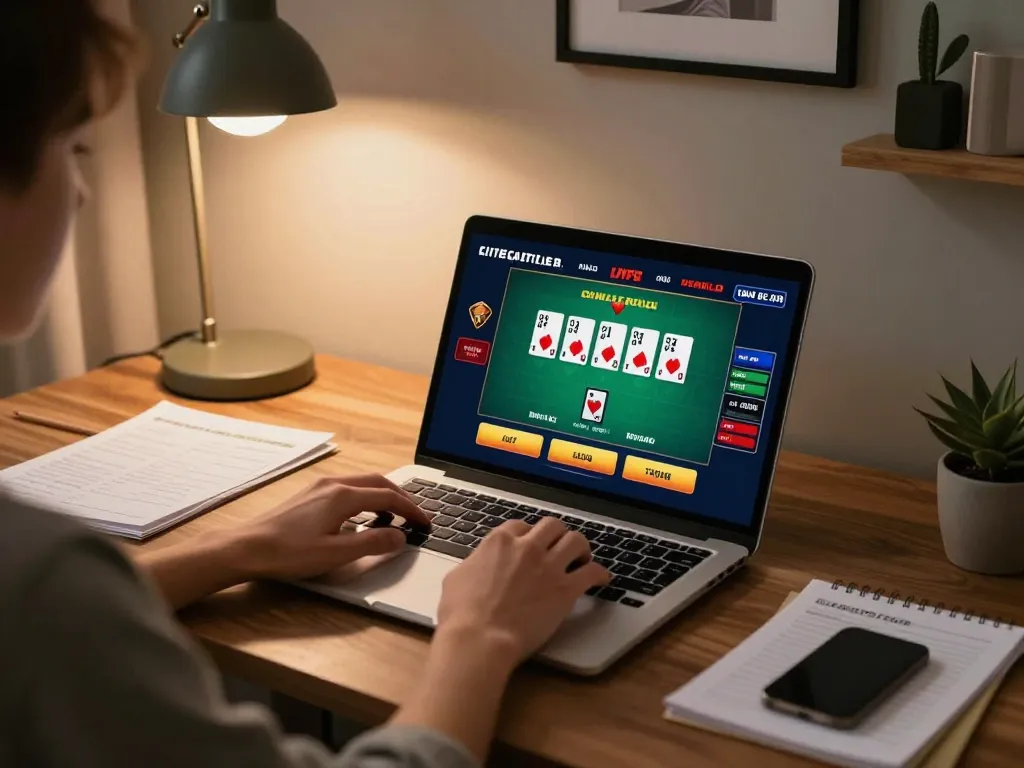 Player enjoying RR88 live dealer blackjack at home, highlighting strategic gameplay.