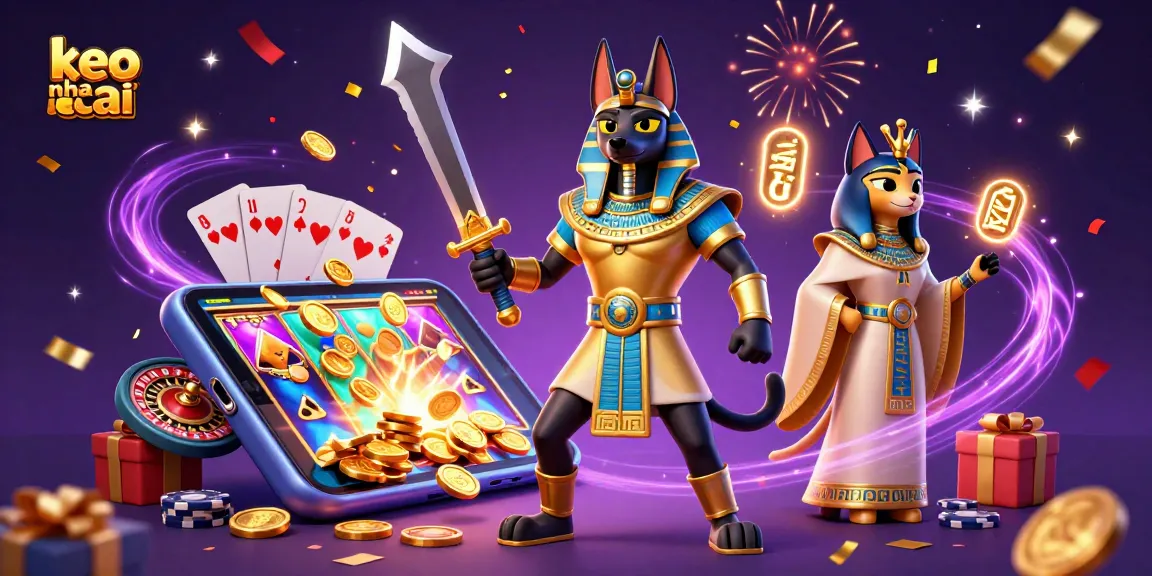 Engage with the best keo nha cai featuring vibrant games and exciting betting elements in a stunning 3D illustration.
