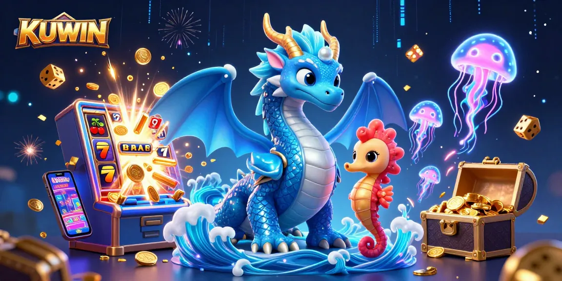 Play exciting casino games with KUWIN's vibrant characters amidst a jackpot explosion