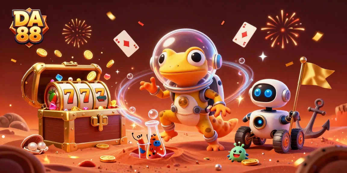 Experience winning excitement with DA 88 in a vibrant 3D Martian casino scene.