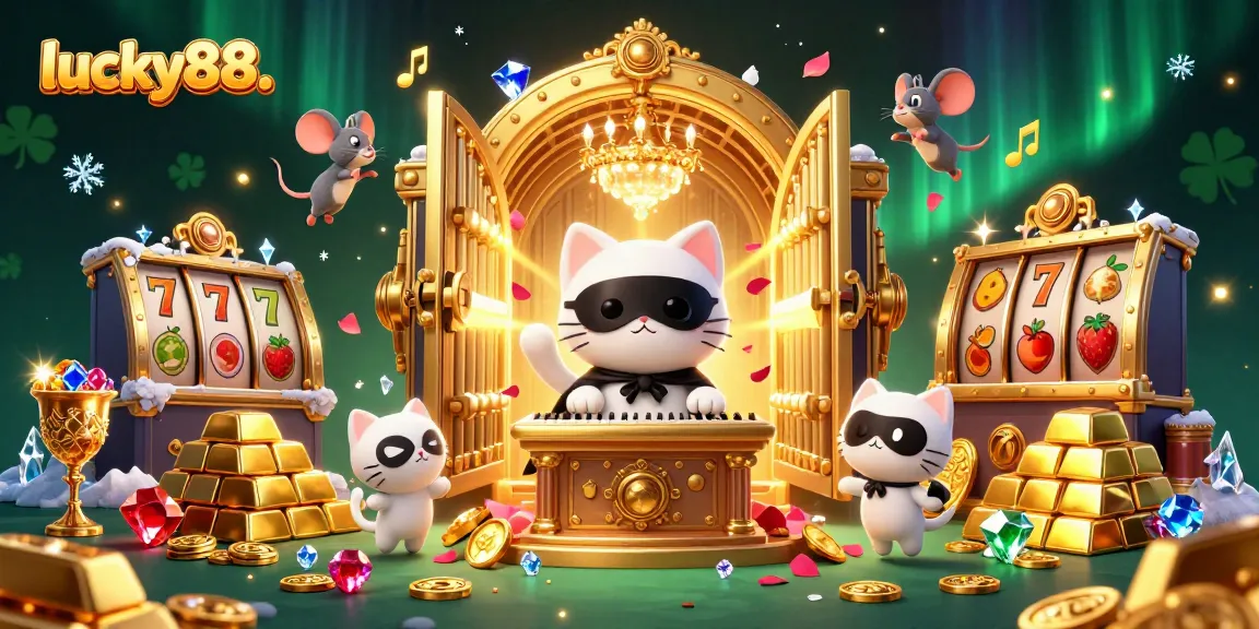 Experience the thrilling luck of lucky88. in this vibrant casino-themed digital illustration.