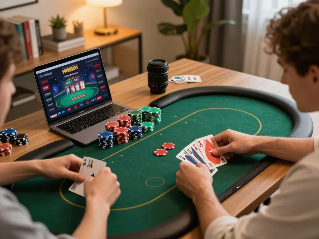 ssbet77 players engaging in mobile poker game with strategic card play and vibrant gaming atmosphere