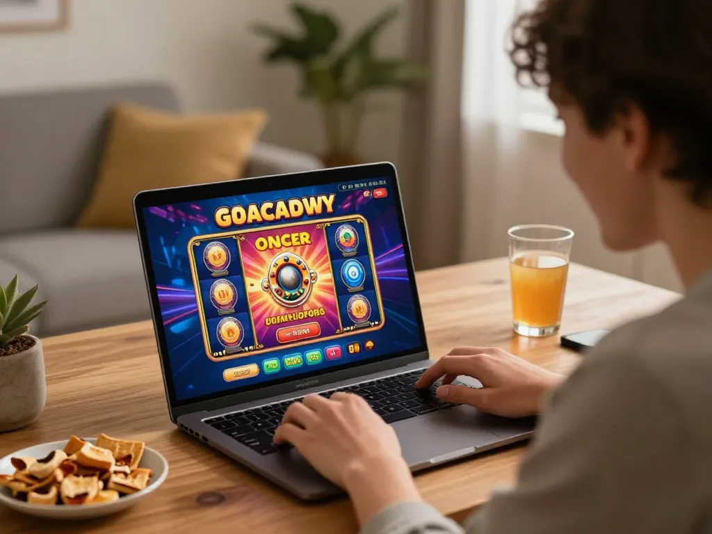 Engaging gameplay of Slot Gacor Naga303 on laptop, showcasing vibrant visuals and interactive features.