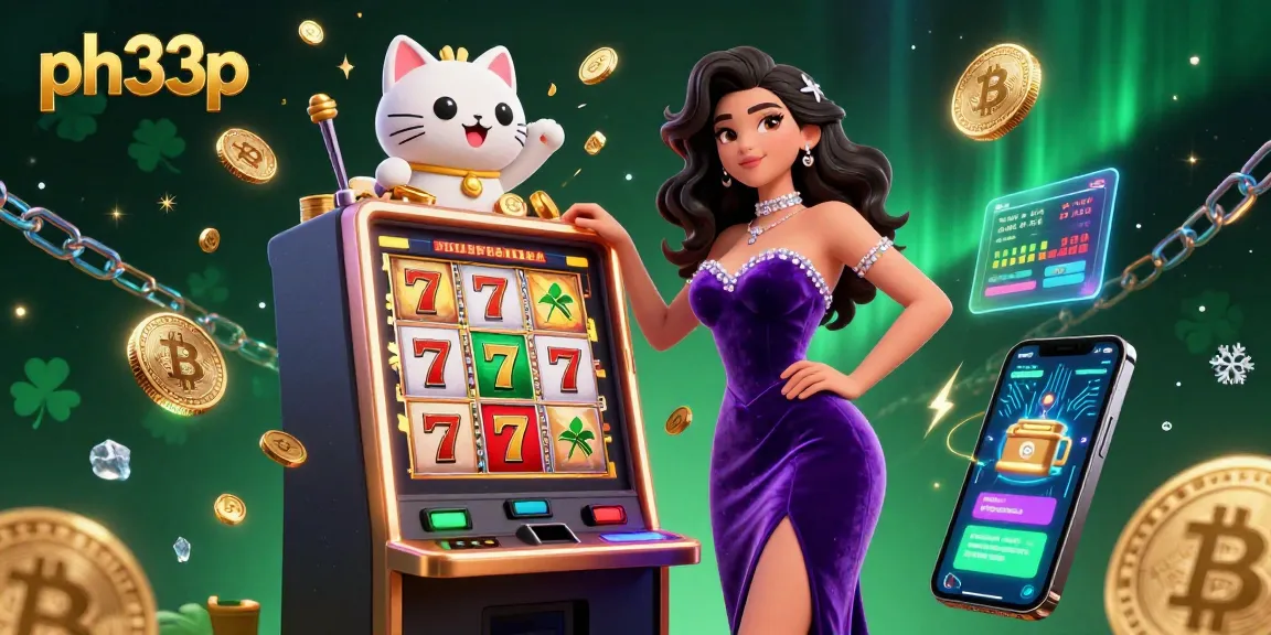 Spin for jackpots at ph33p casino with colorful slots, fortune cat, and exciting crypto elements!