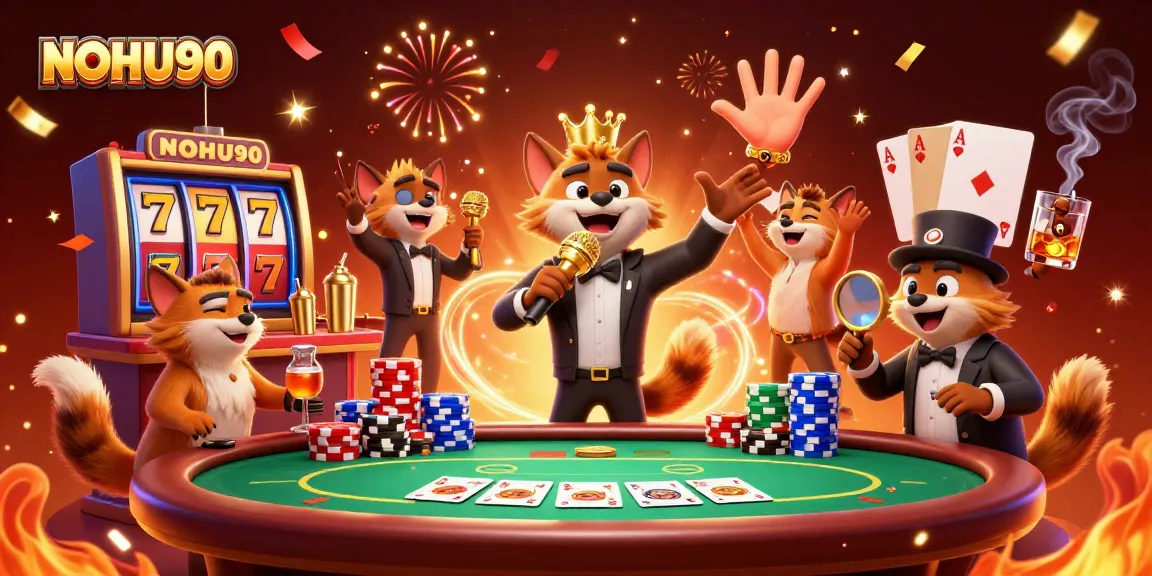 Engage with thrilling slots and jackpot fun at NOHU90's vibrant comedy casino club.