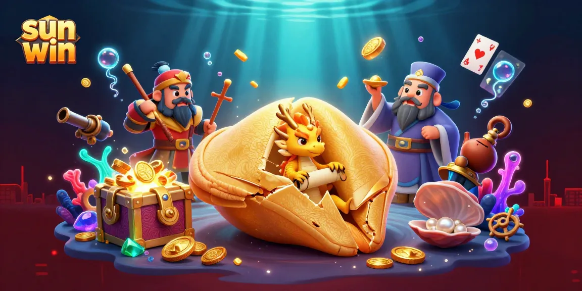 Experience thrilling luck with the sun win fortune cookie scene bursting with riches and excitement.