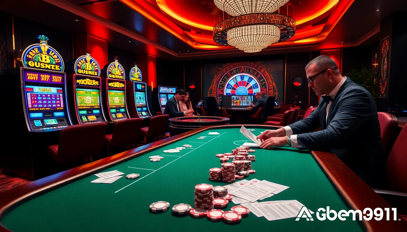 Excited gamblers enjoying casino gaming while using app bem91 for seamless betting experiences.