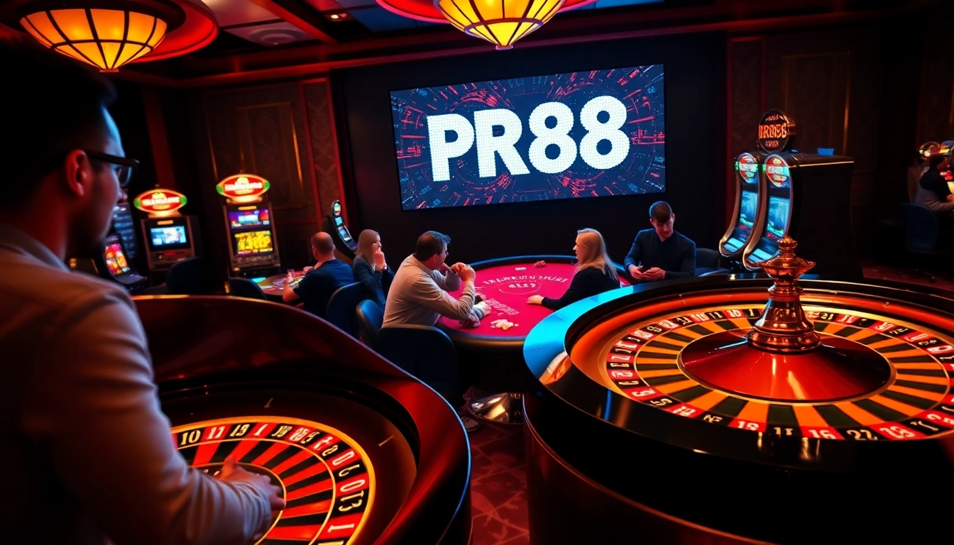 Experience thrilling action at RR88 Casino with vibrant games and joyful players.