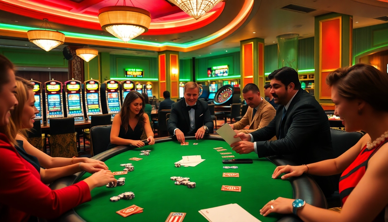 Players enjoying a game at the upscale casino table, featuring the link https://xx88.se.net for exciting gambling experiences.