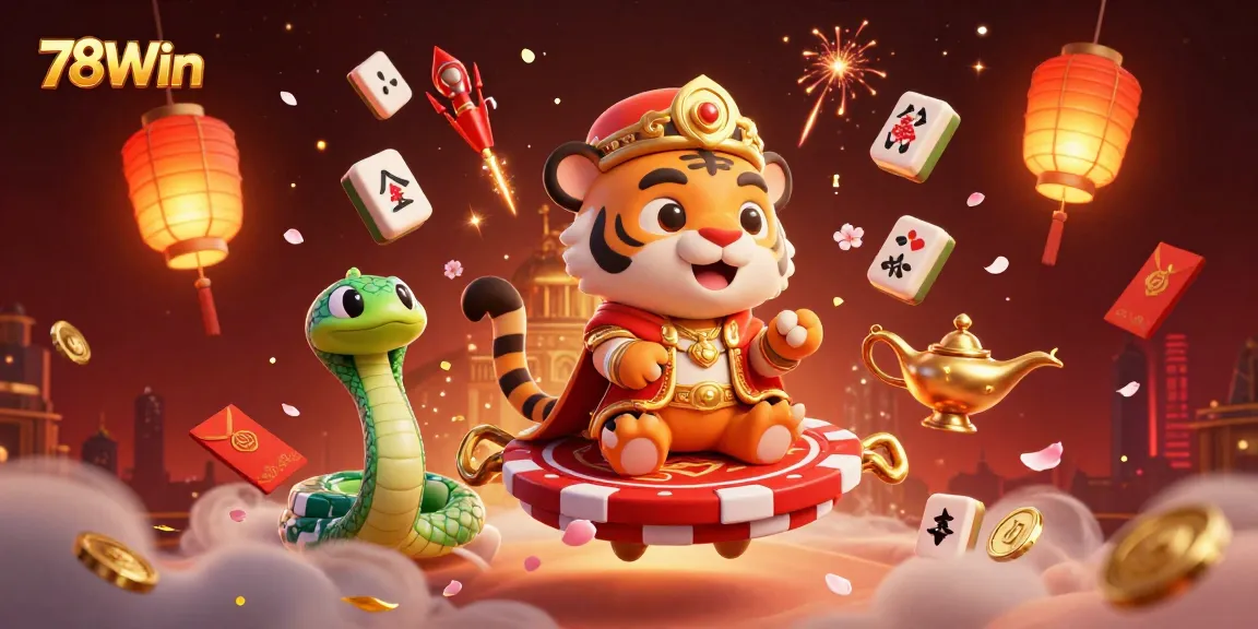 Experience the vibrant world of 78Win with immersive casino-themed elements and characters.