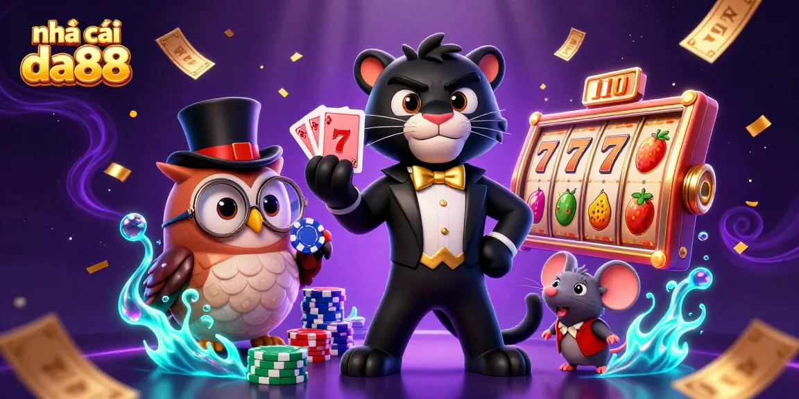 nhà cái da88 showcases exciting casino slots with stylish characters and vibrant game elements